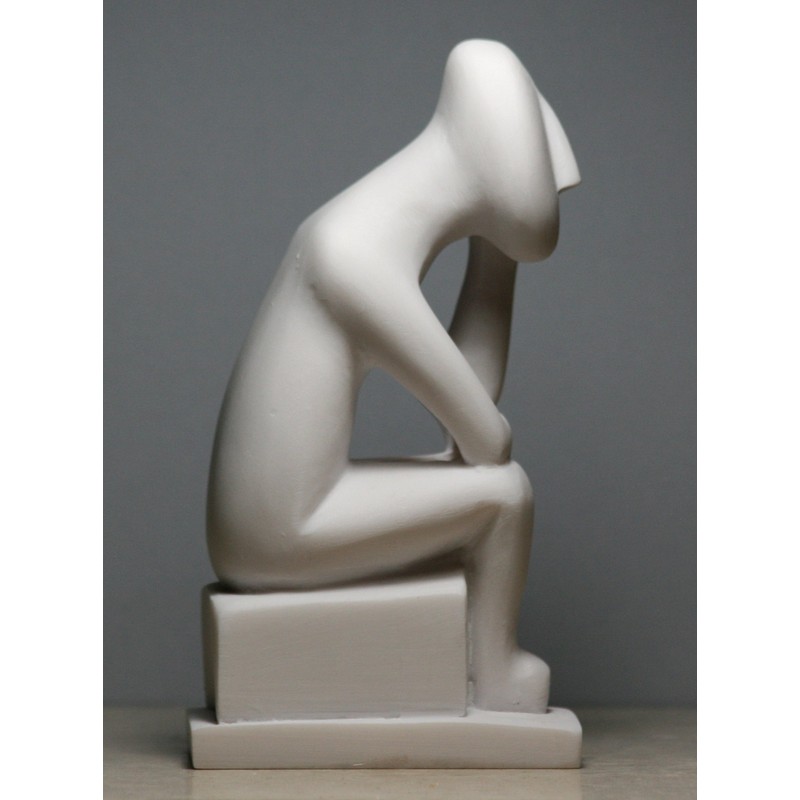 Thinker Cycladic Greek Art Figurine Idol Modern Statue Sculpture Handmade