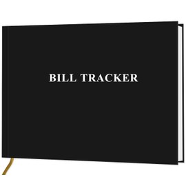 Bill Tracker Notebook - Monthly Bill Organizer & Planner for Personal Budgeting Financial, Payments Checklist Organizer, 7" x 10", Black