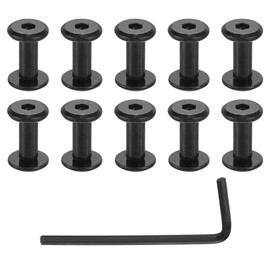 QUARKZMAN 10 Sets Screw Posts, Male M3 x 4 mm Stainless Steel Screw Rivets, Female 4 x 10 Hex Drive Binding Screws Belt Buckle Binding Bolts Leather Fastener