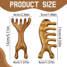 HABNI Pack of 2 Massage Combs Wooden Scalp Massage Brush Head Massage Comb Oxygen Massage Tool for Relaxing Scalp Care and Blood Circulation Promote Ideal for Home or On the Go