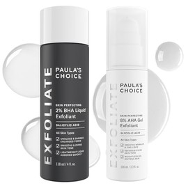 Paulas Choice-SKIN PERFECTING 8 AHA Gel Exfoliant  2 BHA Liquid Duo-Facial Exfoliants for Blackheads Enlarged Pores Wrinkles and Fine Lines Face...   