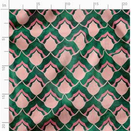 Soimoi, Green - Geometric Print, Canvas Fabric Material - 58 Inch Wide, 1 Meter, Unstitched Fabric for Upholstery, Bags, Sofa, Chair, Wall Decor and Outdoor Gear