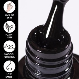 Matte Black Nail Polish - Matte Finish Black Fingernail Polish - Fast Drying Nail Varnish Mist Effect - Silky Velvet Nail Lacquer For Women Girls Manicure DIY at Home - No Need Bake