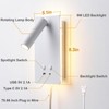 MOLUOLA LED Wall Lamp Wall Mounted Reading Lights, Adjustable Headboard
