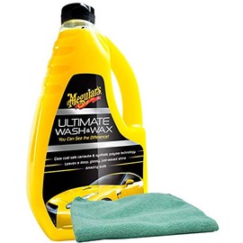 Meguiars Ultimate Wash & Wax (48 oz) Bundle with Microfiber Cloth (2 Items)