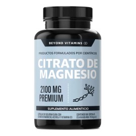 Citrato de Magnesio 2100mg con Acerola y Vitamina D3 - Suplemento alimenticio de Magnesium Citrate | Vitaminas Mujer / Hombre - Citrato Magnesio Polvo Concentrado en 180 capsulas