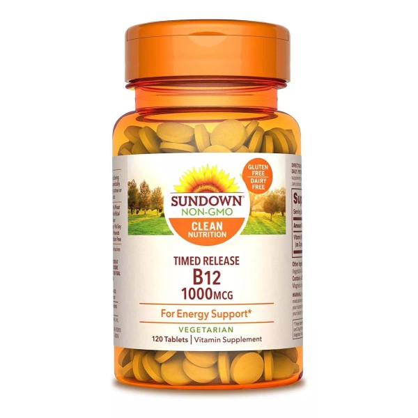 Sundown Vitamina B12 Sundown Liberación Programada 1000 Mcg 120 Cáp Sabor Sin Sabor
