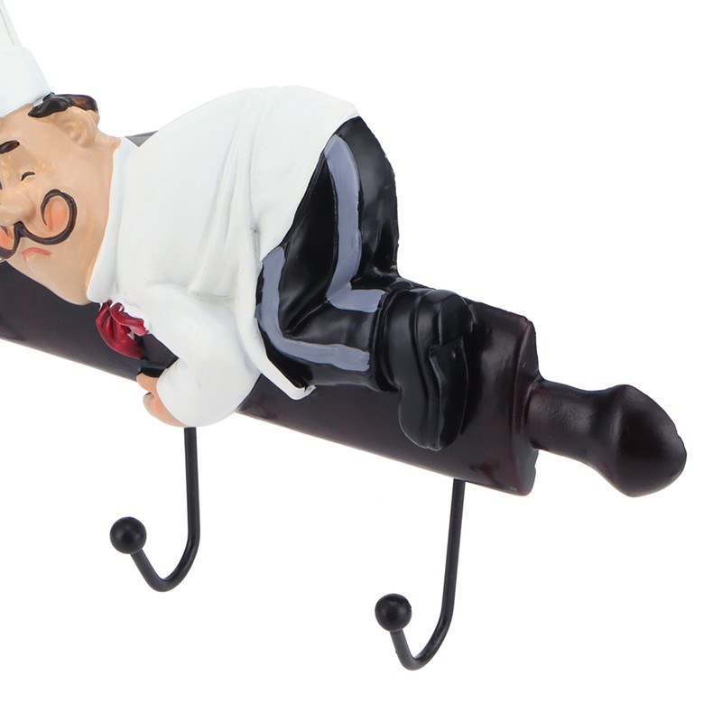 Wall Hook Cartoon Chef Figurine SelfAdhesive Hanger Hotel Dining Room