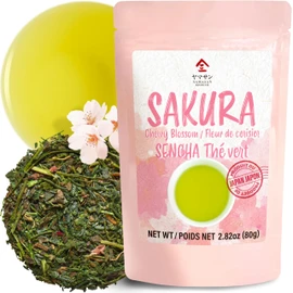 YAMASAN KYOTO UJI Sakura Floral Green Tea, A Well-Blended, Cherry Blossom Flowers and Leaves, All-Natural, Plant-Based Tea (80g)
