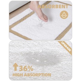 Color&Geometry Bathroom Rugs, Water Absorbent and Quick Dry Microfiber Bath Rugs-17"x30", Non-Slip, Machine Washable, Extra Soft Plush Bath Mats for Bathroom, Laundry Room, Shower and Tub