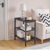 HOOBRO End Table, 3-Tier Narrow Side Table, Nightstand with 2