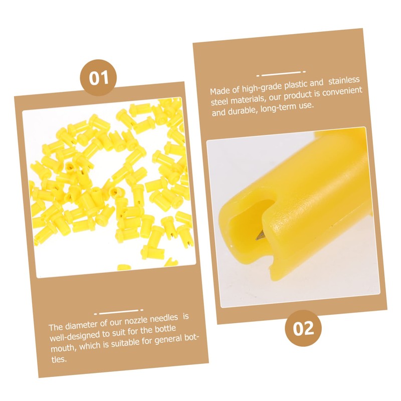 OATIPHO 100Pcs Eyelash Bottle Tips with Blocking Needles Essential Replacement