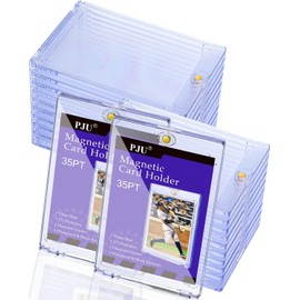 60ct Magnetic Card Holder, 35pt Single Card Holder Touch for Trading Cards, Protectors Hard Plastic, U-V Protection Magnetic Display Case for Baseball, Game, Sports Cards