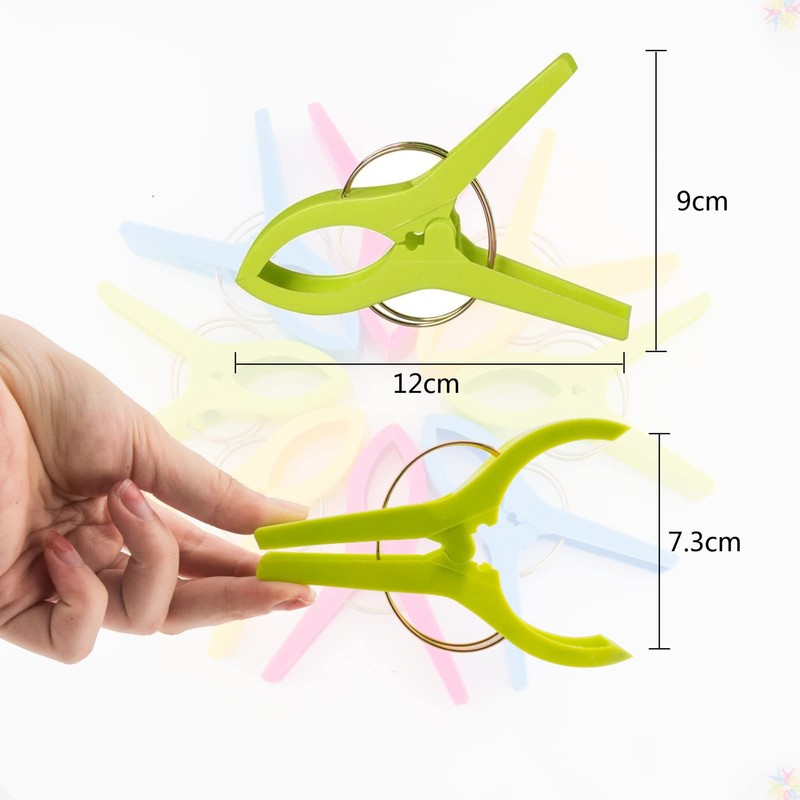 8 Pcs Colorful Beach Towel Clips, Large Plastic Laundry Clip