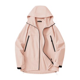 Avoogue Raincoat for Women Waterproof with Hood Cute Rain Jackets Lightweight Cycling Windbreaker Light Pink S