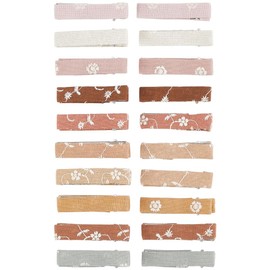 GORGECRAFT 1 Box 20Pcs 10 Colors Alligator Hair Clip Barrettes Metal Embroidery Fully Lined Flower Hairpins Decorative Small Handmade Hairclips for Women Hair Accessories