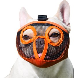 Bozal corto hocico para perro, malla transpirable ajustable para morder, masticar ladridos de entrenamiento de perro