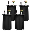 4 Packs Black Round Cocktail Table Skirt - 32'x43' Spandex