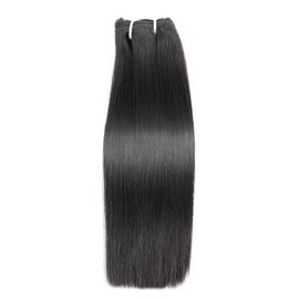 BLISSHAIR Sew In Hair Extensions Real Human Hair Straight 14 Inch Weft Hair Extensions Full Head Double Weft Hair Single Bundle for Women 100 Grams Natural Color (Straight, 14inch)