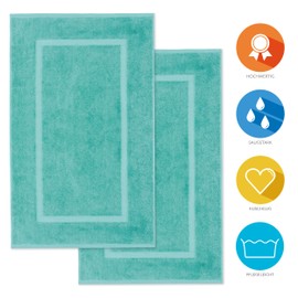 Lavea Bath Mat, Set of 2, 50 x 80 cm, Turquoise, Elena Terry Series