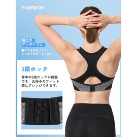 Yvette Sports Bra, No-bounce, Firm Support, Hook-and-Eye Back Closure, Y-Back, Training Apparel, ligjt grey, 3XL Plus