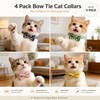 Cwyza 4 Pack Cat Bow Tie Collars with Bell, Adjustable