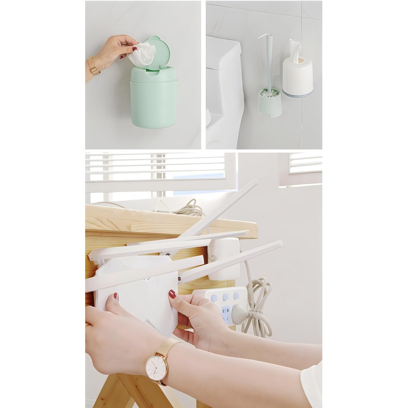 YOFAN 10 Pairs Clear Double-Sided Adhesive Wall Hooks - Mounted