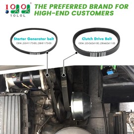 10L0L Golf Cart Drive Belt & Starter Generator Belt fit Yamaha G2, G5, G8, G9, G11, G14, G16, G20, G22, G29 Drive Gas 4 Cycle Models, OEM# J55-G6241-00, J55-H1173-00, J38-81173-00, JN6-H1173-00