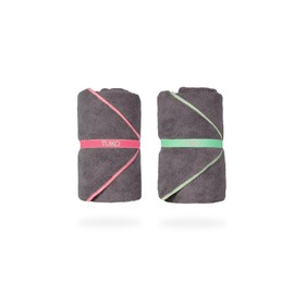 MISSION Tuko Microfiber Beach Towel Set with Water-Resistant Carrying Case for Boating and Swimming (Teal Bag Holder, 60L x 30W, Set of 2)