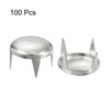 sourcing map 100Pcs 10mm Silver Round Dome Studs Metal Claw