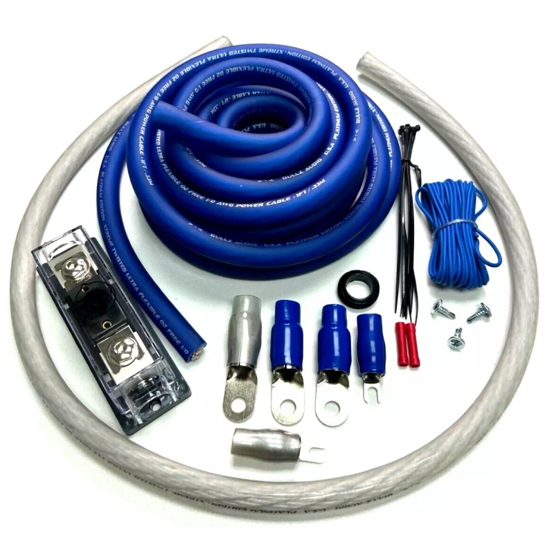 Bullz Audio 4000 WATTS BLUE 1/0 GAUGE AWG STRANDED POWER