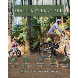 SEMFY Bicycle Tow Rope Children – Universal Towing System, Tear-Resistant Cable Length 2.5 Metres, Bicycle Bar Tandem Coupling, Follow Me Bike, MTB and E-Bike, Children