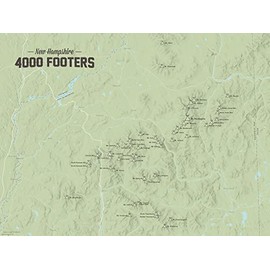 New Hampshire 4000 Footers Map 18x24 Poster (Sage)