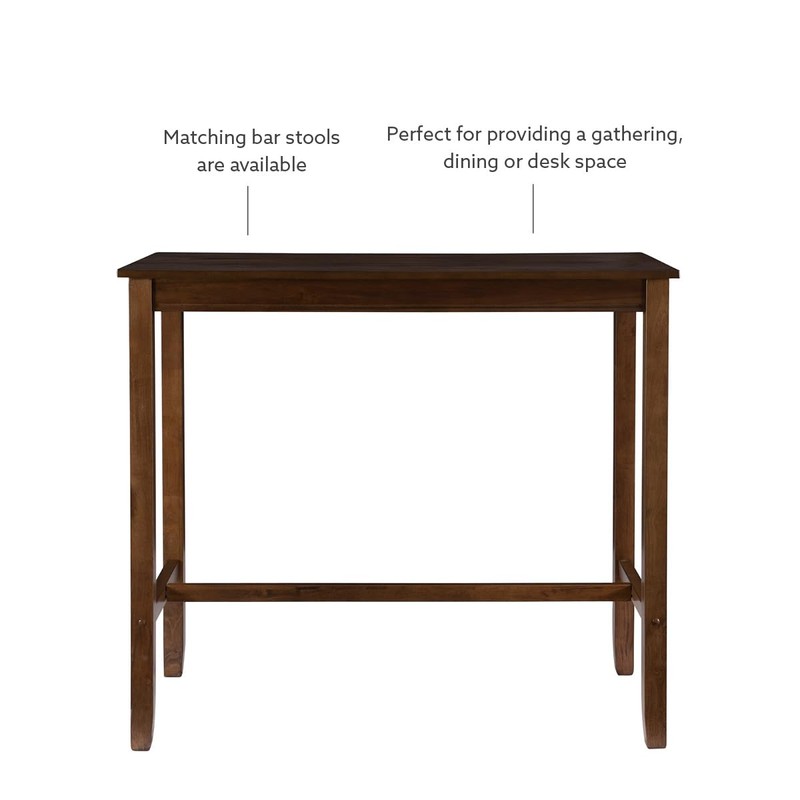 Linon 42 inch Height Pub Claridge Table, Rustic Brown Bar