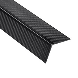 Evecad 48inch Non Slip Stair Nosing, Waterproof Self Adhesive Aluminum Stair Edge Protector for Indoor & Outdoor staircases, 10 Packs (Black)