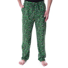INTIMO Looney Tunes Men's Marvin The Martian Allover Character Head Lounge Sleep Pajama Pants (X-Small) Green