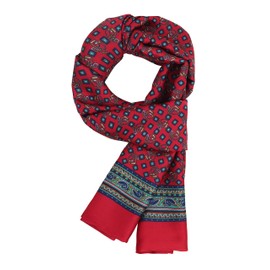 WANYING Men's Silk Scarf Artificial Silk Scarf Double Layers Long Thin Scarf Easy Chic Casual Business for Autumn Spring - Dark red