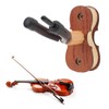 Violin Wall Mount with Bow Hook Wooden Viola Hanger Stand