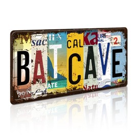 Bat Cave Metal Street Sign Retro Wall Decor Vintage Tin Signs 12 x 6 Inches