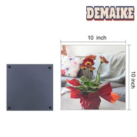 DEMAIKE Home Gym Essential, Set of 12 Glass Wall Mirror Tiles - 10" Full Body Mirror Stickers, Frameless Panels for Doors, Ceilings, Table Centerpieces, Wedding Candle Trays