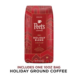 Peet's Coffee, Dark Roast Ground Coffee, 100% Arabica Coffee - Holiday Blend 10 Ounce Bag