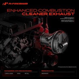 A-Premium Secondary Air Injection Smog Pump Compatible with 2004-2009 Mazda RX-8 RX8, 1.3L