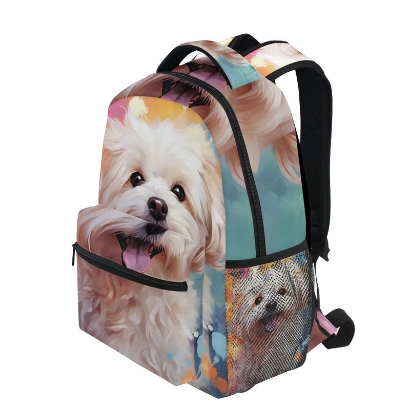 Dog Maltese High School Bag Backpack Bookbags Book Bags for