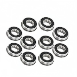 DEEG 10 PCS Lawn Mower Wheel Bearings ID 1/2" x OD 1-1/8" Flanged Ball Bearings for Push Lawn Mower Replace for Honda,Husqvarna,yardmax,Cub Cadet/MTD 741-0262
