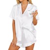 HOTOUCH Womens Satin Pajamas Set Button Down 2 Piece Silk