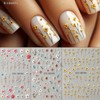 5D Embossed Daisy Design Nail Art Stickers, 6 Counts/set Flower
