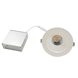 BAZZ Disk 4 in. Anti-Glare Damp Location 1000 Lumens 3000K Canless Integrated LED Recessed Light Kit DISK4W