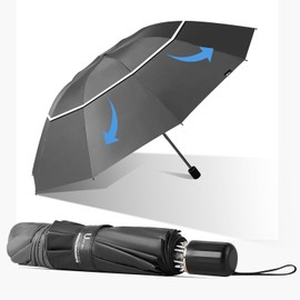 BAODINI Extra Large Compact Umbrella Golf Size 54 inch arc Vented Canopy UV Protection Manual Open Close Umbrella for Rain Sun and Wind