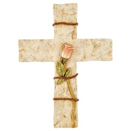 Creative Brands Wall Resin, Rose Cross