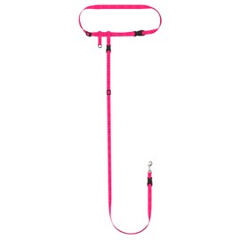 The Buddy System Hands Free Dog Leash, Adjustable Leash for Running, Jogging, Training and Service Dogs, Great for Small, Medium and Large Dogs, Made in USA (Pink, Small Dog System (Large Belt))